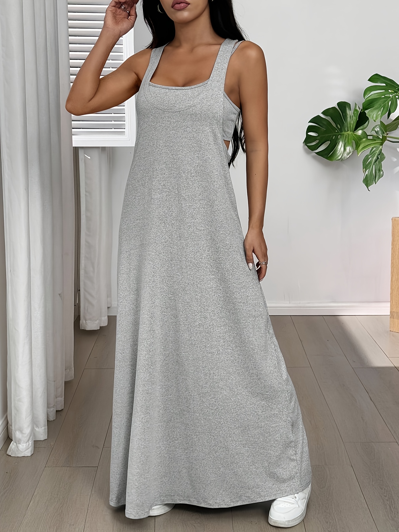   color asymmetrical neckline sleeveless casual dress set is perfect for summer wear Product details 20