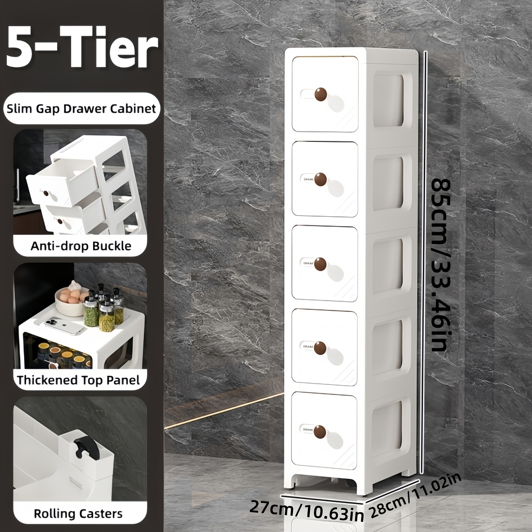 TEMU Gabinete de almacenamiento extraíble de 5/6/7 niveles, se puede usar para guardar toallas de papel, estante multifuncional para el hogar y el