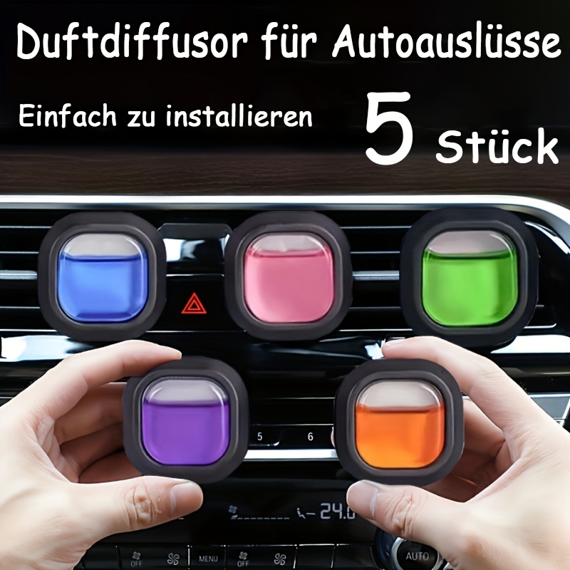 5 stk. kleine schwarze box-luftverbesserer für lüftungsgitter im auto, fünf langanhaltende düfte für den autoinnenraum, lufterfrischer für kleiderschränke badezimmer, kreativer kleiner würfel-luftverbesserer für lüftungsgitter im auto, langanhaltender autoduft, kfz-lufterfrischer für autos