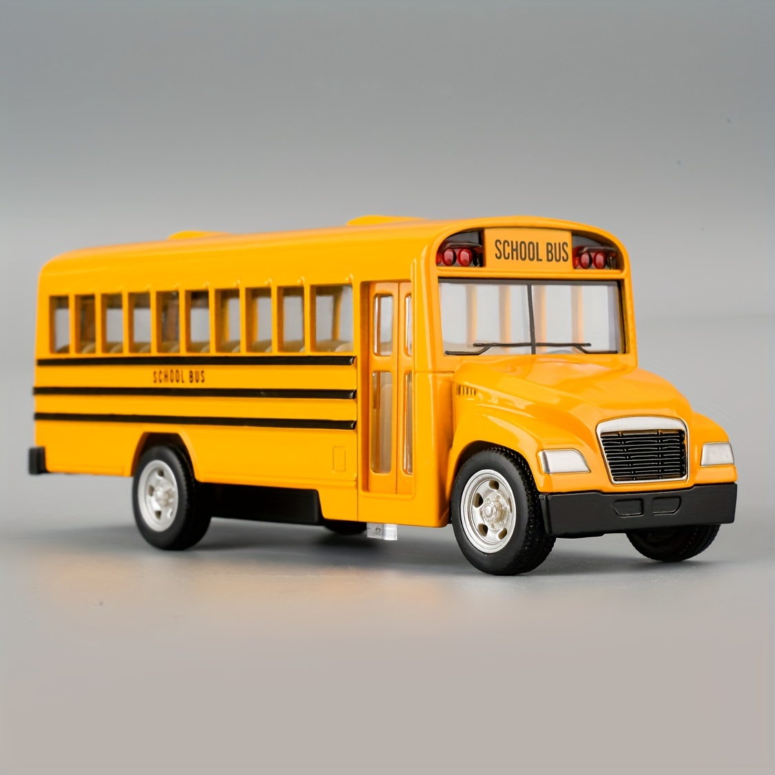 

1:36 Scale Diecast Yellow School Bus Toy Car For - 5 Inch Pull Back Action, & Rubber Tires, Aluminum Alloy