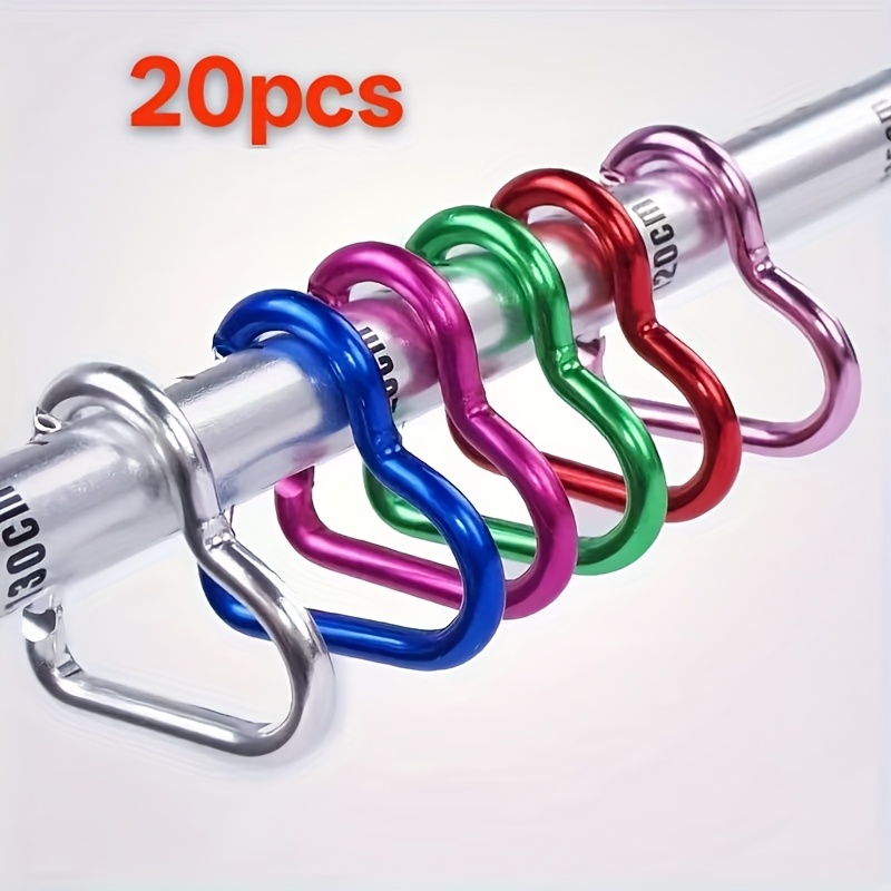 E-shop Herzförmiger Mehrfarbiger Aluminiumlegierung-Karabiner Schlüsselanhänger - Premium Textur Outdoor Rucksack Haken, Wasserflaschen Ausrüstung