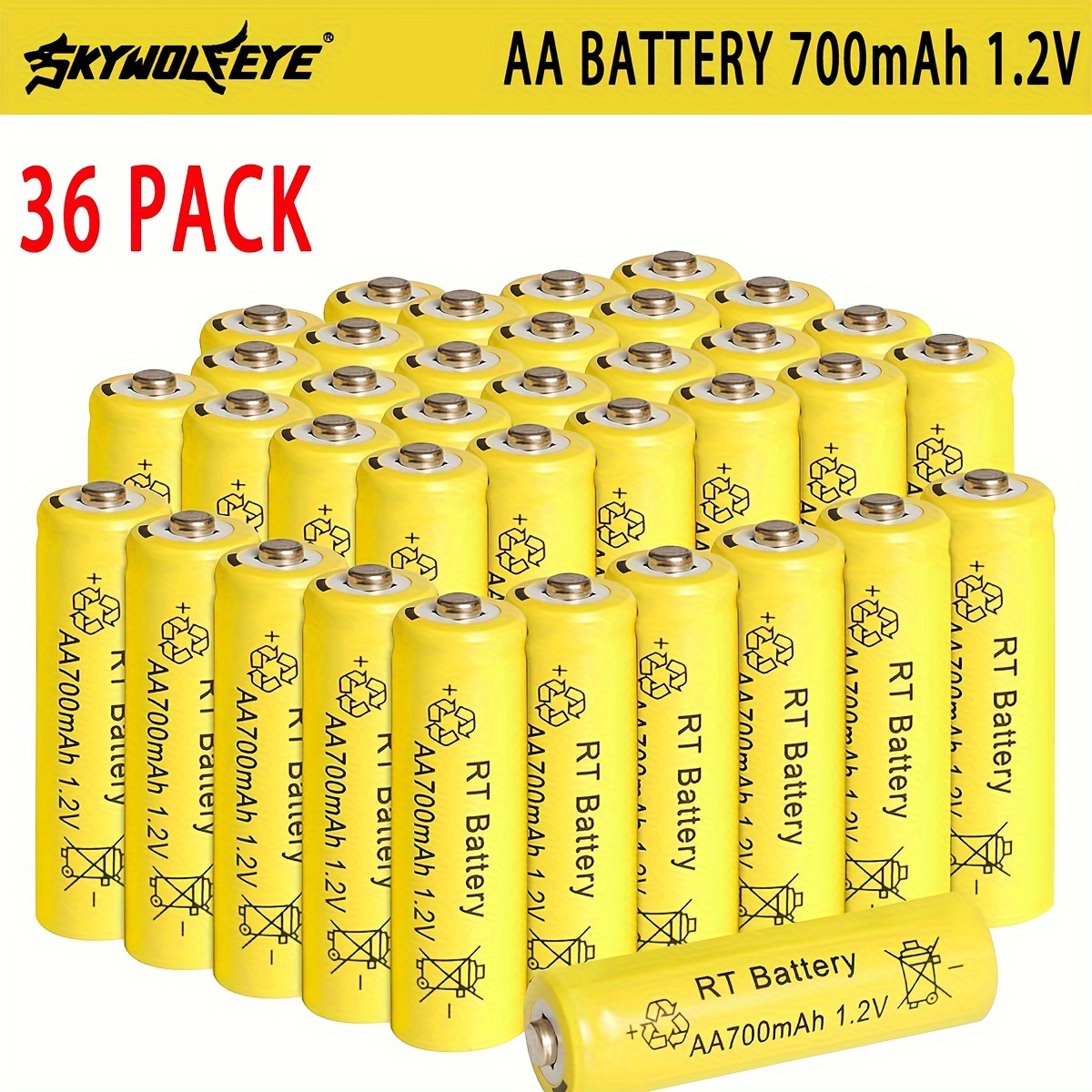 

36pcs Ni-mh Aa 700mah Rechargeable Battery 1.2v Batteries Cell For Garden Solar Lights, Household Gadgets, Toys, Clocks, Garden Landscaping Outdoor Solar Lights String Lights