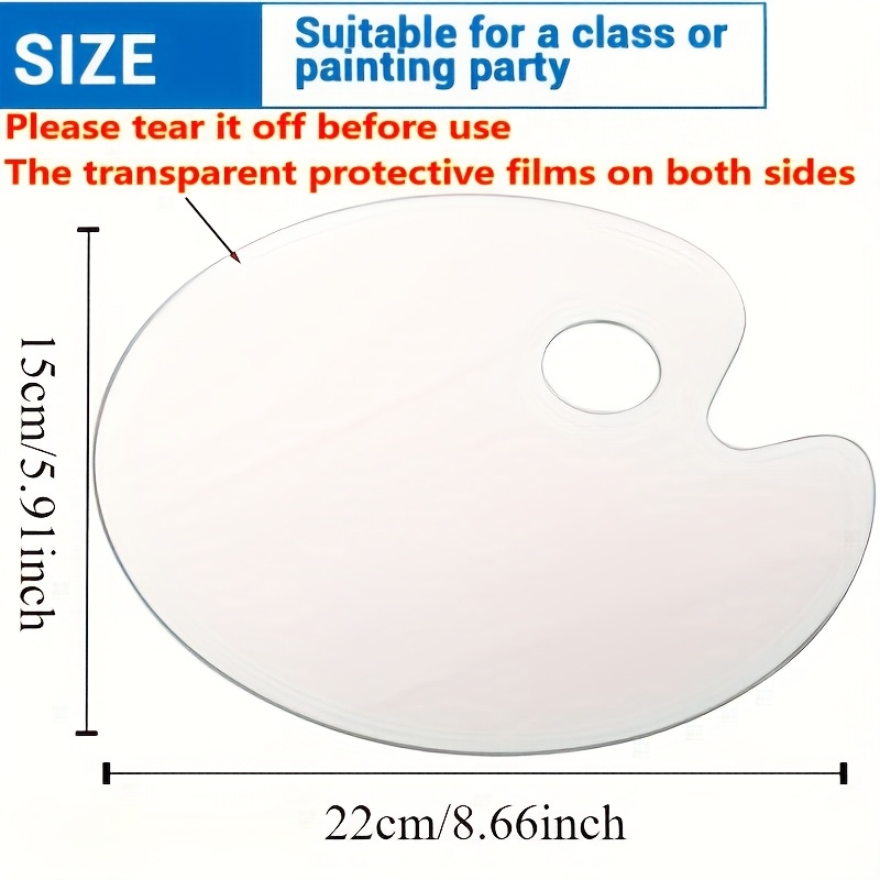 1pc Transparent Acrylic Oval Palette - Suitable For Gouache, Watercolor And Nail Art