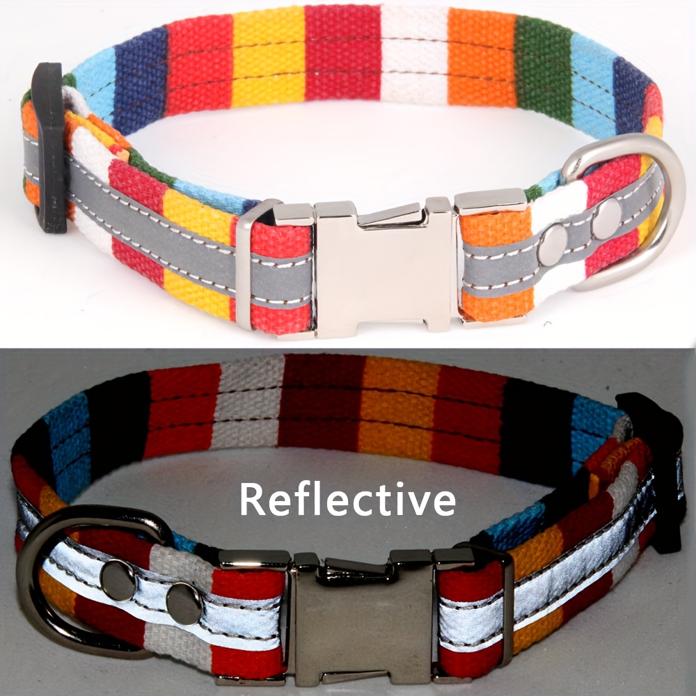 Colorful Adjustable Pet Collar with Heavy-Duty Buckle
