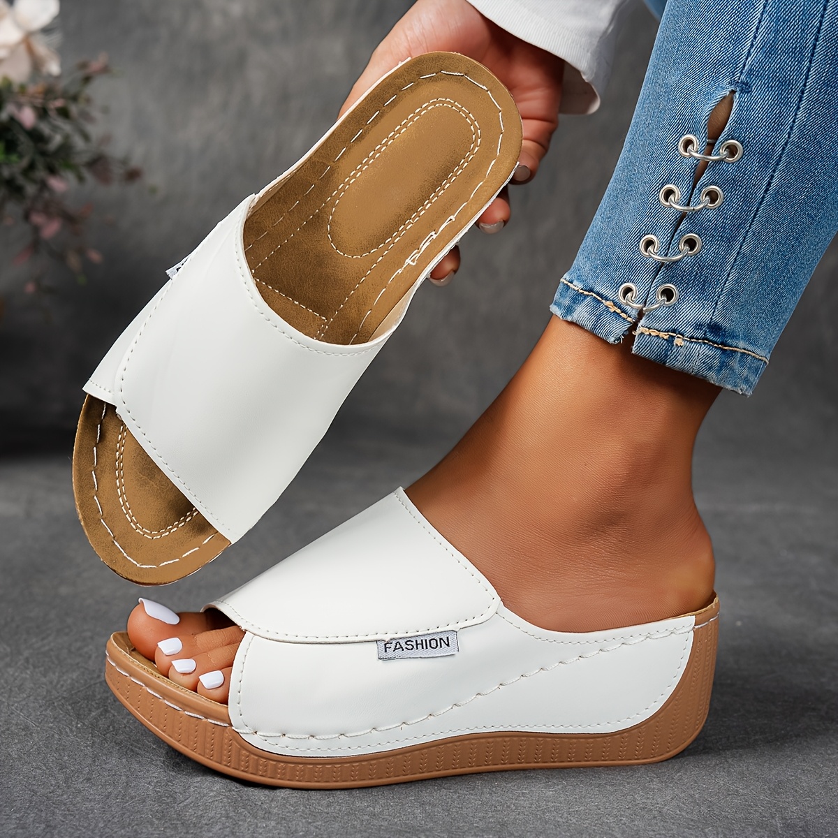 Women Platform Sandals Summer Wedge Shoes Woman Slip On Flat Shoes Ladies Flip Flops, Women Shoes