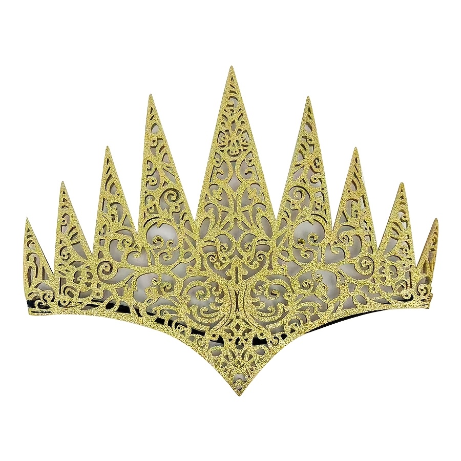 TEMU Couronne Élégante pour Femme - 3 Couleurs (Doré, Argenté, Noir) - Léger et Confortable, Idéal pour les Masqués, de Fête d'Halloween, que , les