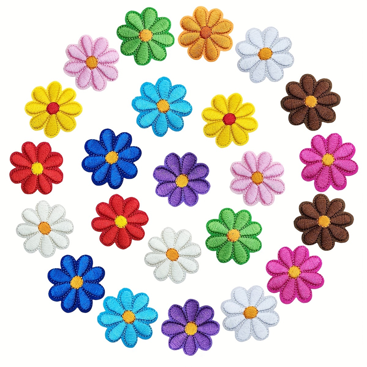 

Daisy Flower Sticker Clothes Ironing Patch, Sunflower Flower Ironing Patch, Embroidery Sticker Decoration Patch Suitable For Clothing Jackets Backpacks Jeans Hats Bags