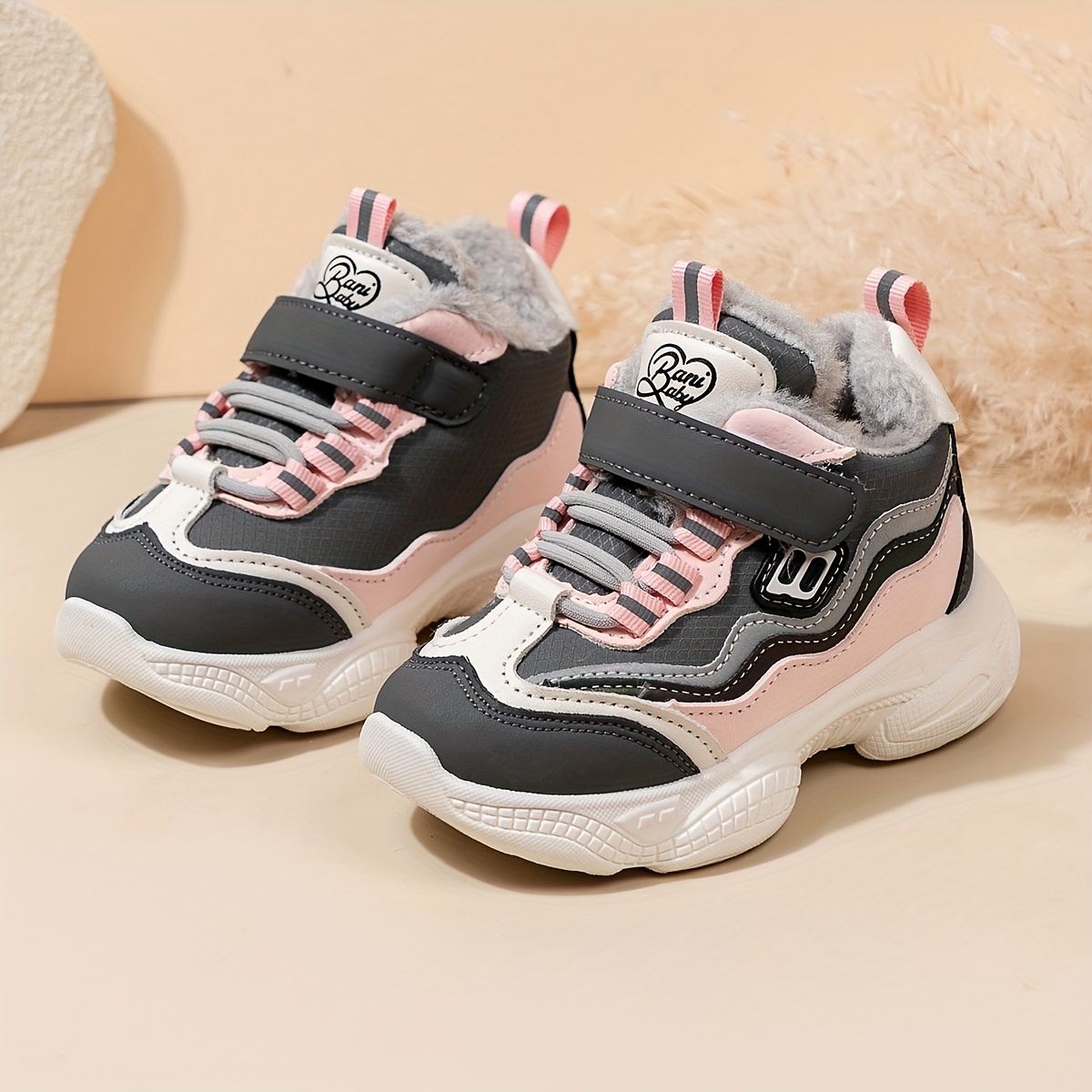 girls' winter warm fleece lined sneakers low Temu Sweden