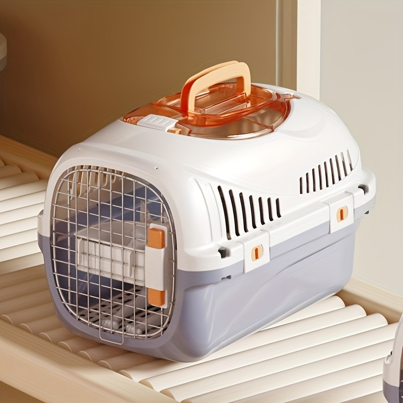 

1pc Pp Material , Portable Airline Travel Crate With Snap Closure, And , Easy For Pets, Ideal For Car And Air Travel, For Cats And Dogs