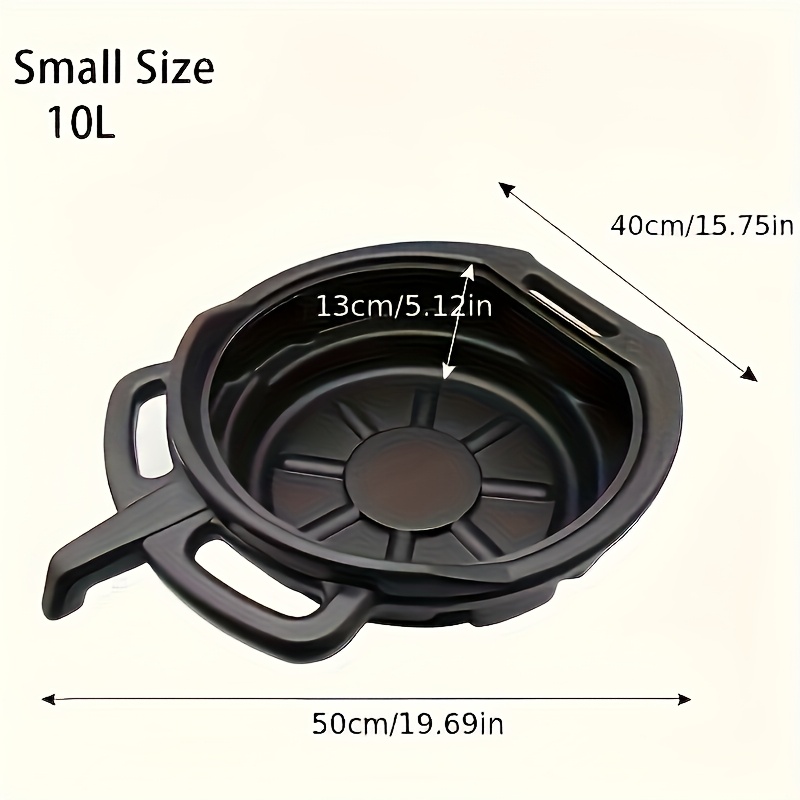 TEMU 1pc Thickened Oil Drain Pan For 10l/15l Engines - Plastic, Easy-clean & Lubrication Tool For Vehicle Maintenance, Automotive Maintenance