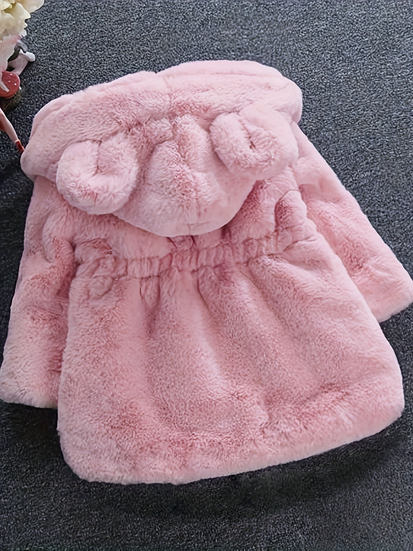 girls winter clothing sweater imitation fur thickened jacket 2024 new winter clothing thickened childrens jacket autumn and winter hooded jacket Product details 3