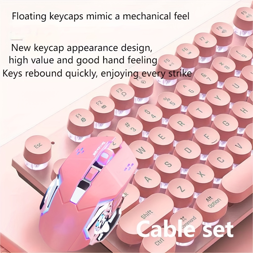TEMU Two-piece Keyboard And Mouse Set Anti-slip Home Typing Mute Usb Wired Computer Universal