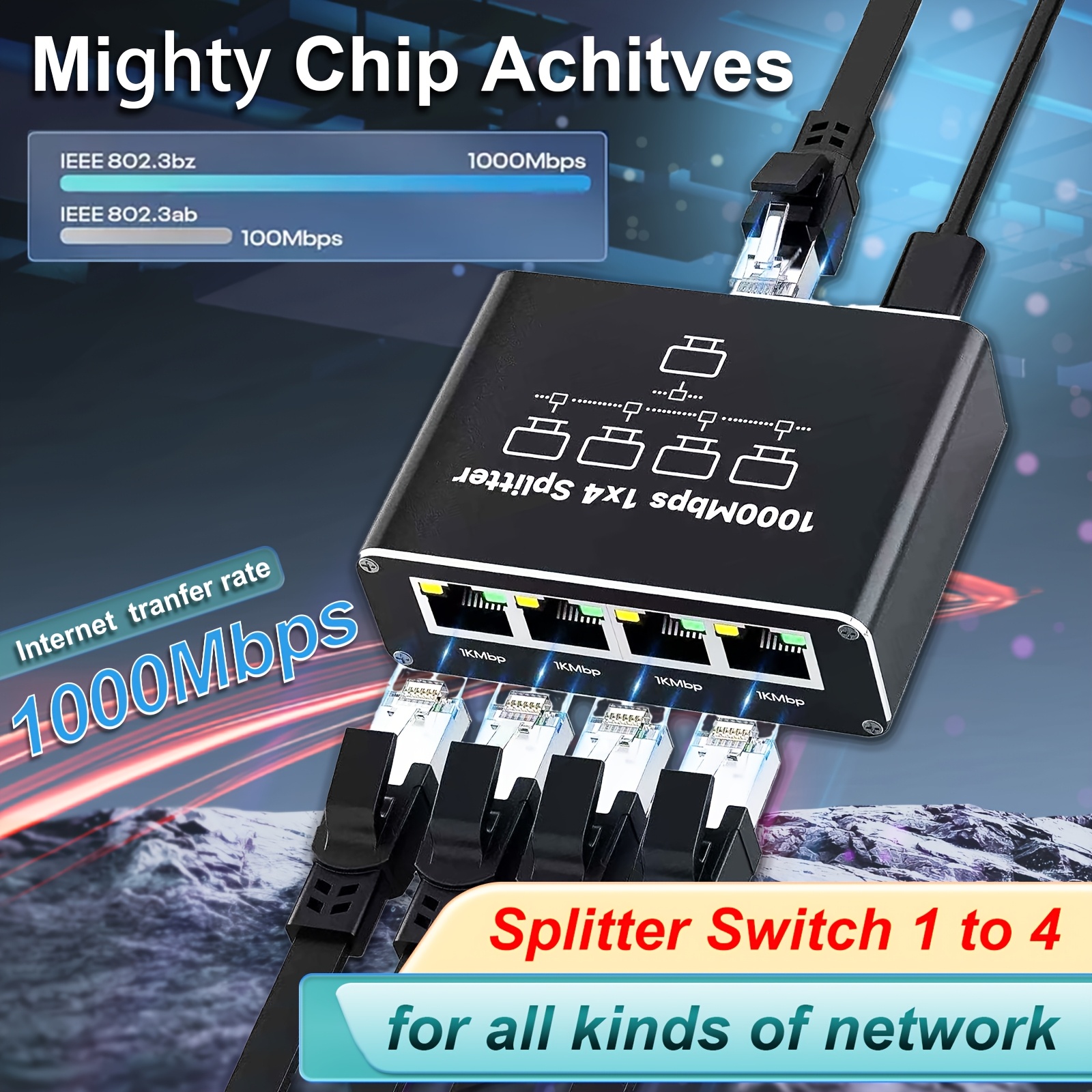 repartidor ethernet gigabit 1/3/4 rj45 Temu Mexico