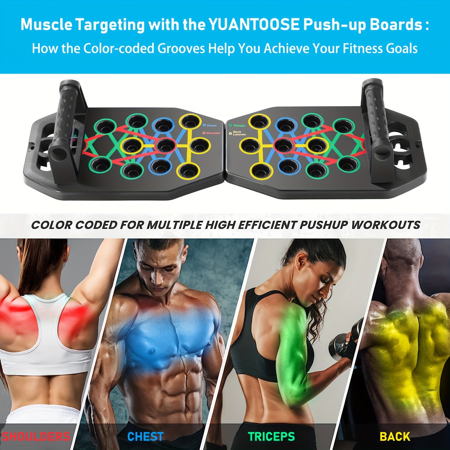  push up board with 2 bands multifunctional home gym workout equipment chest muscle trainer strength training aid push up board details 4