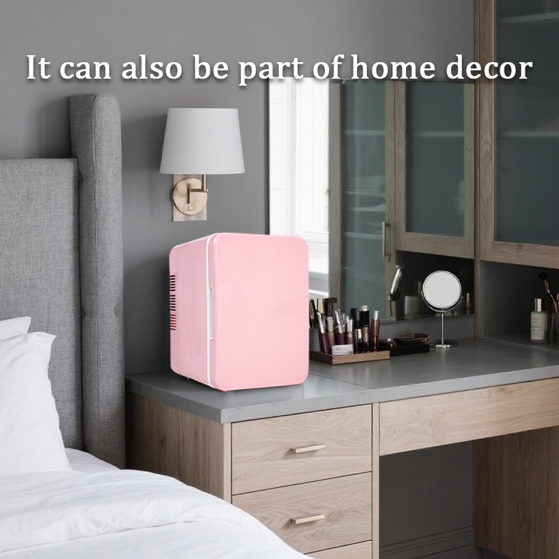 6l white mini refrigerator usb powered compact fridge with semiconductor cooling adjustable shelves door lock portable for bedroom office dorm car desk ideal holiday gift mini     modern appliance durable mini fridge bedroom appliance spacesaving design   cooling travel essentials 0