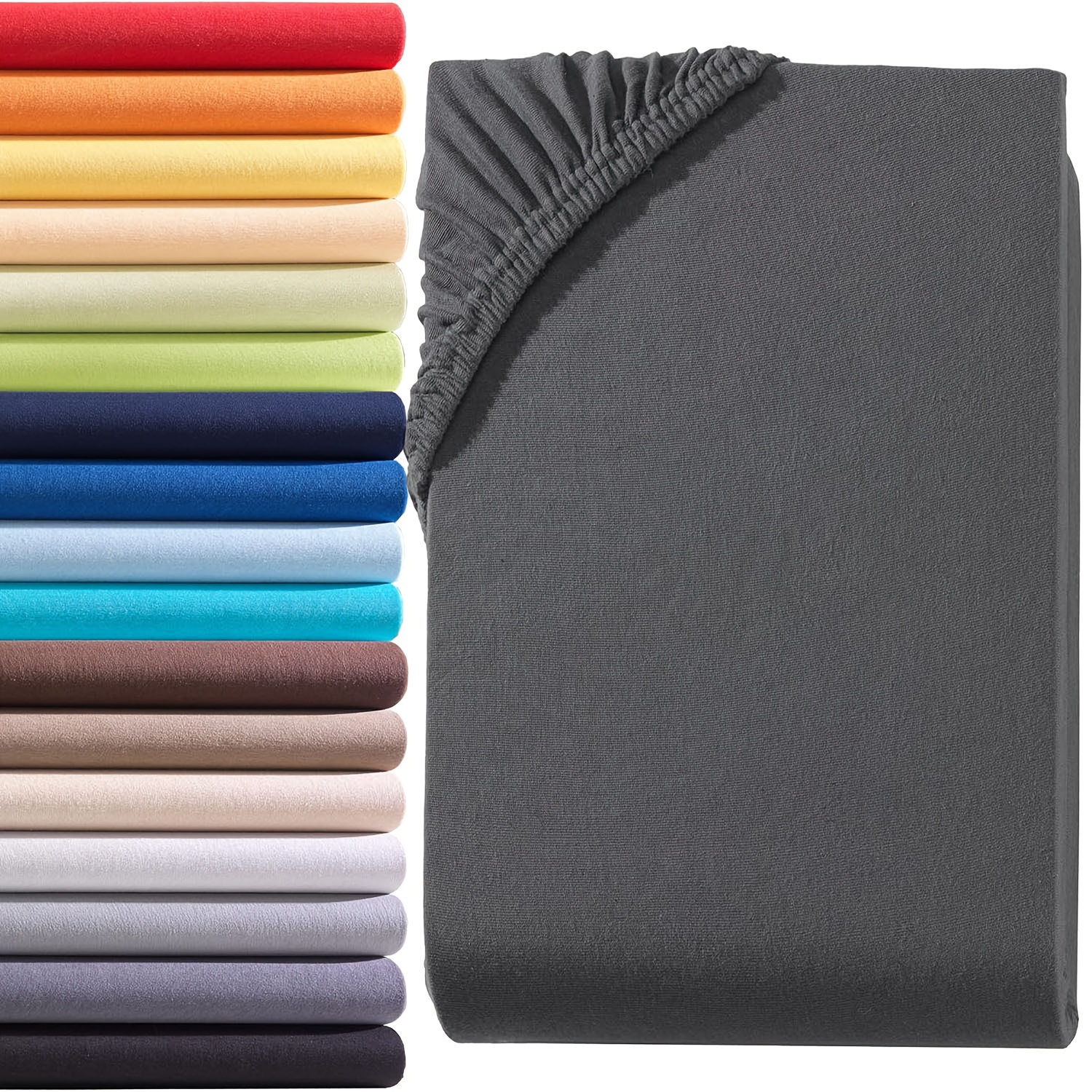 E-shop 2 Stück 100% Baumwolle Jersey Spannbetttuch 130 g/m², Vollbaumwoll-Spannbetttuch, 30 cm Saum, Hypoallergen, Atmungsaktives Bettlaken, Geeignet