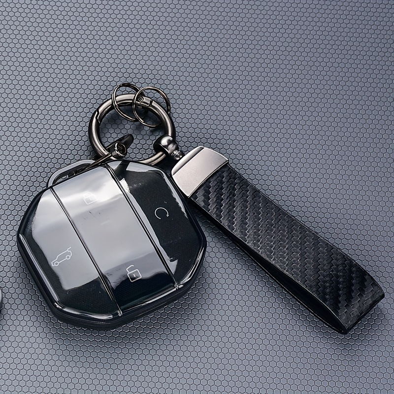 TEMU Smart Key Protective Case Suitable For The 2025 Chery T1 T2 Traveler, Featuring A Carbon Fiber Texture And A Durable, Anti-drop Lanyard