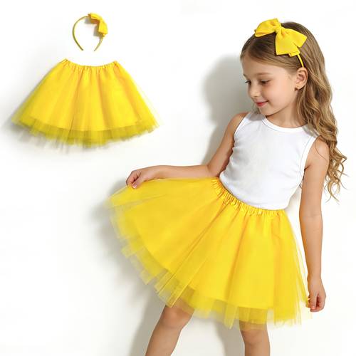 vibrant kids tutu skirt headband sets soft fluffy tulle looks for little girls party attires dance practices casual dress up