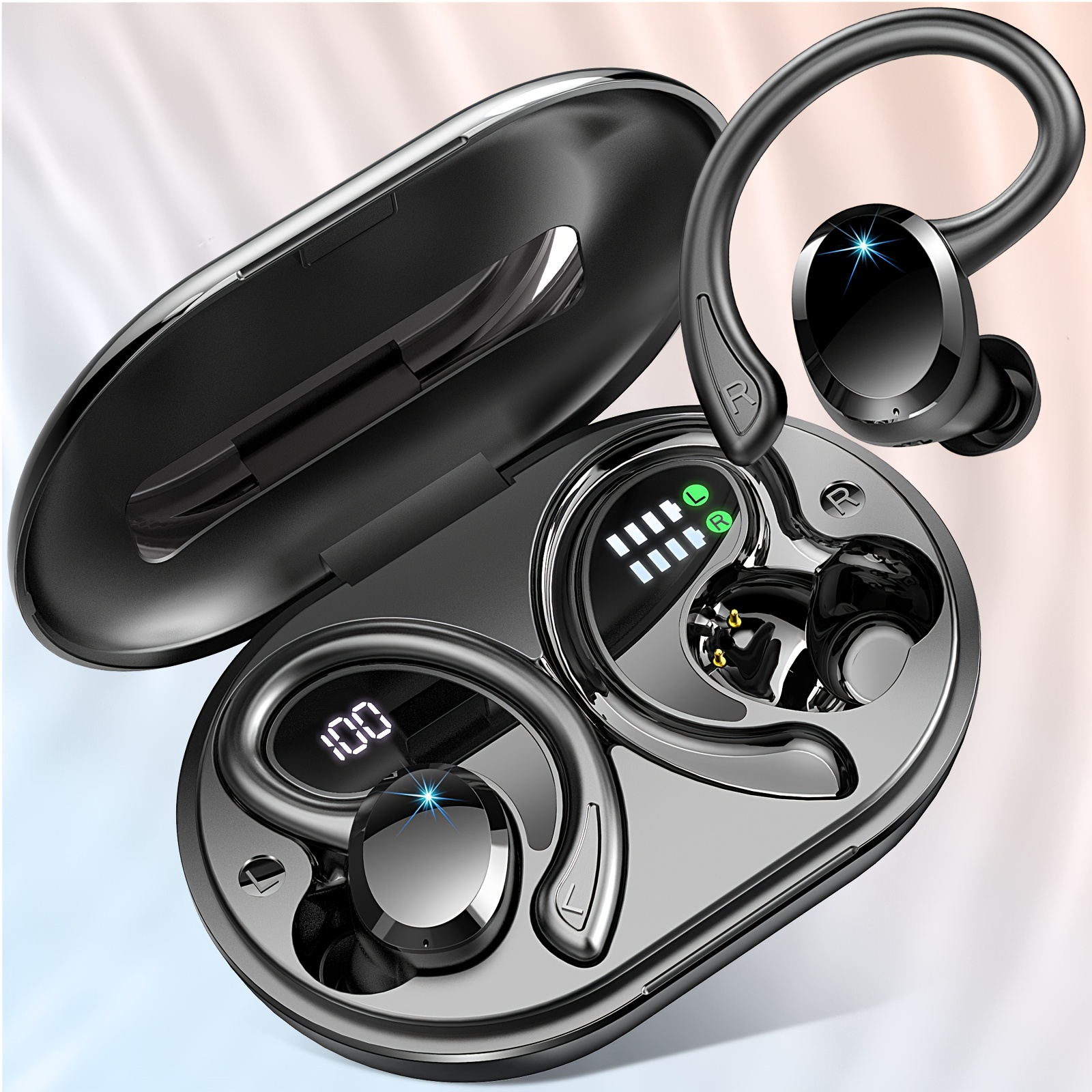 

Sports Wireless Earphones Q38, 2024 New 5.3 Earphones 3d Hifi Stereo Earbuds, 48 Hour Earphones With Noise Cancelling Microphone, Suitable For Exercise/running/gym