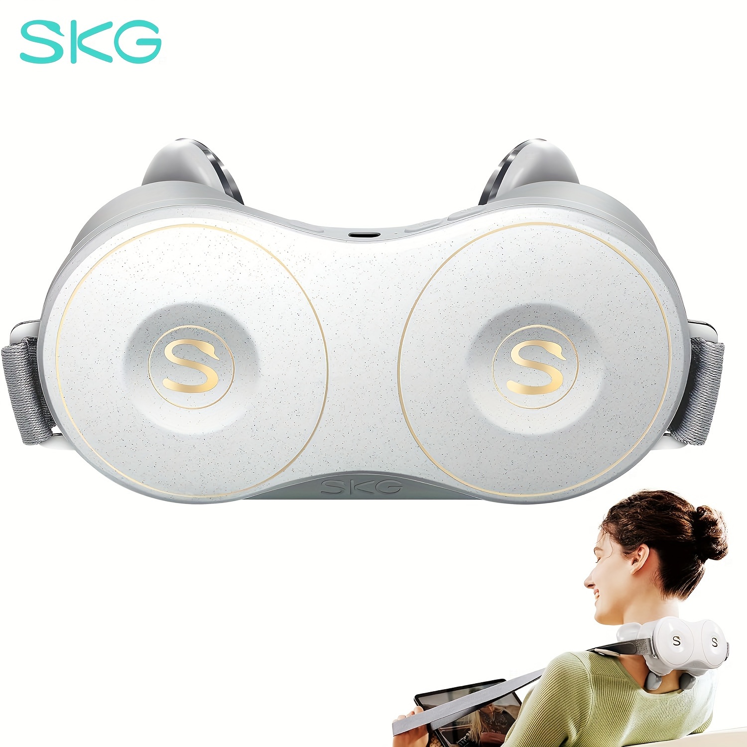 

Skg Neck Massager, H7 Shiatsu Neck And Shoulder Massager With Heat Deep Tissue, Electric Kneading Massager With 4 Heating Levels And Massage Modes To Relax At Home, Office, Car