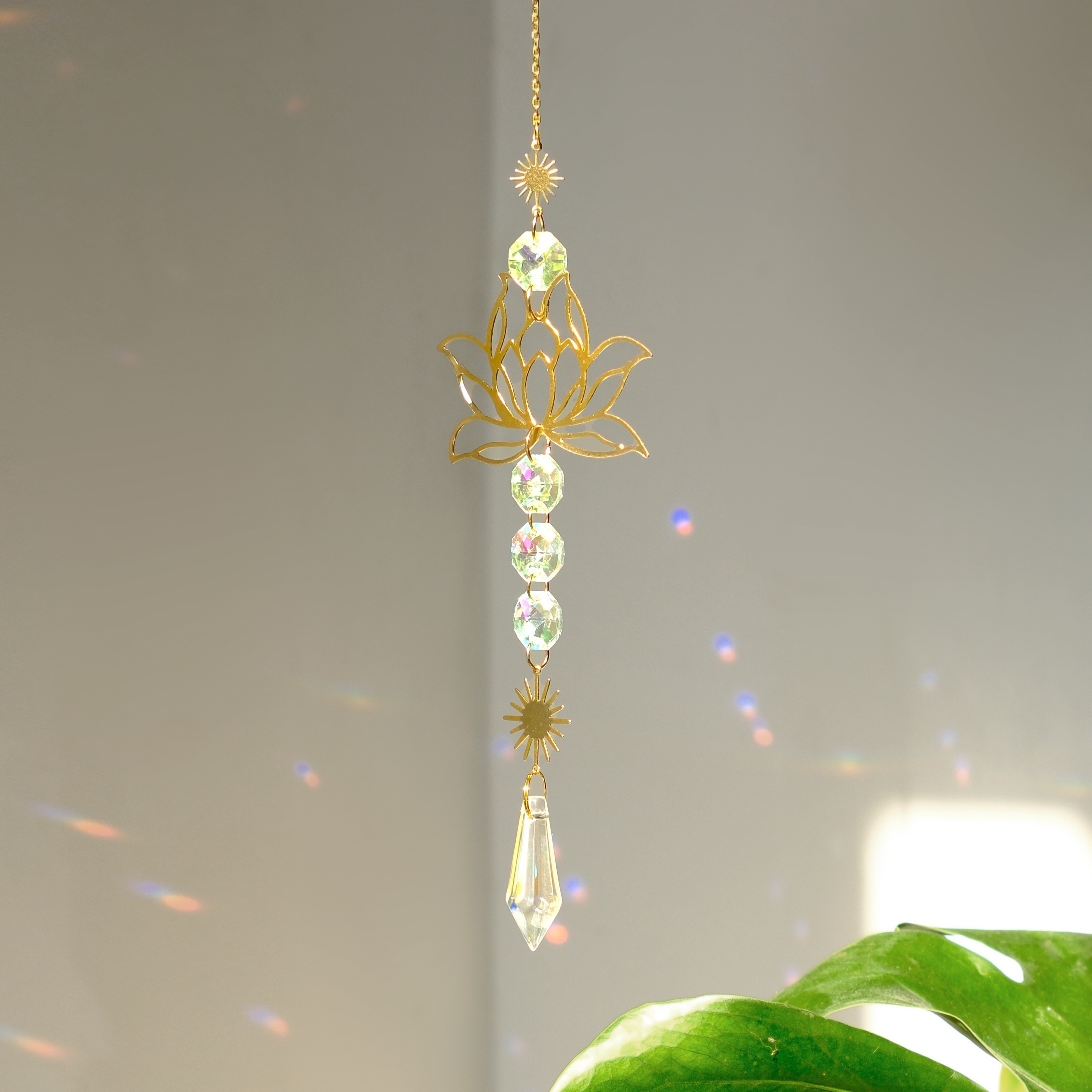 TEMU 1pc Crystal For Lotus Catching - Prism Home Decoration, Window Hanging Shui And Light