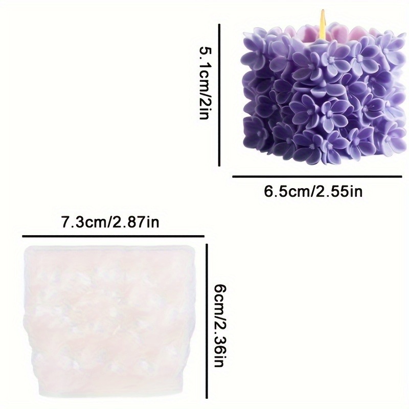 E-shop 3D geometrische Blumenkerzen-Silikonform mit blühendem floralem geometrischem Design. Diese hitzebeständige leicht zu reinigende Silikonform ist