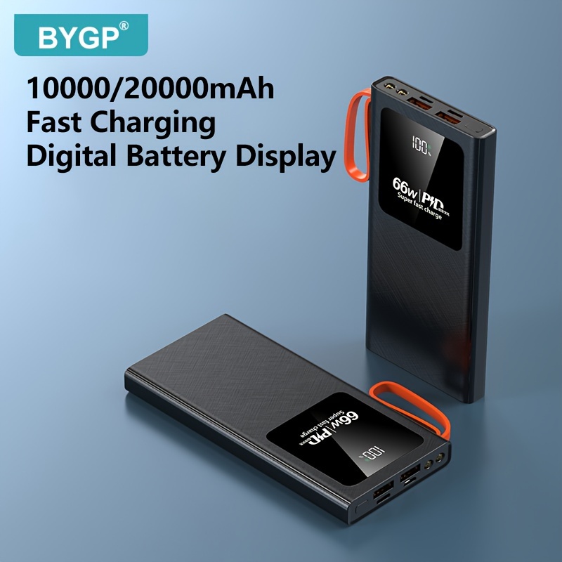 

Bygb Ultra-thin 20000mah/10000mah Mobile Power Bank, Pd20w Fast Charger Battery Pack, With Display, Suitable For Iphone/android Mobile Phones Electronic Devices, Gifts, Emergency Backup Battery Pack