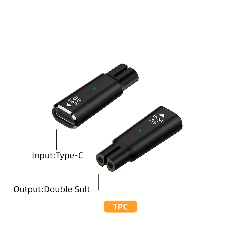 5v Type-c Shaver Adapter Charging Converter For Qp2724 Qp2834 Qp4530 Qp1924 With Charging Indicator