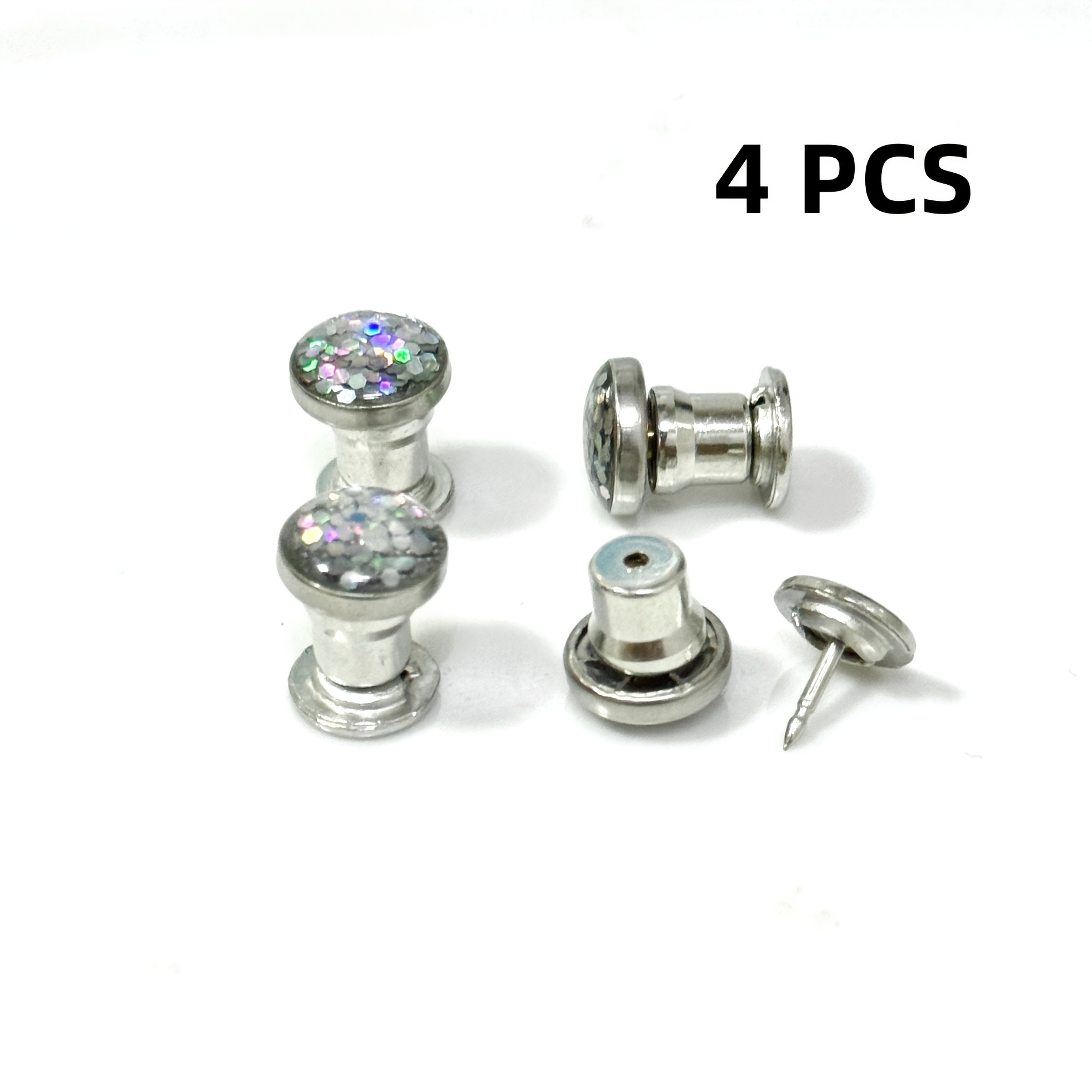 4 Pairs Of Metal Fixed Buckles - Seamless Adjustable Tightening , Suitable For Hats, Jeans, Clothes, Bags