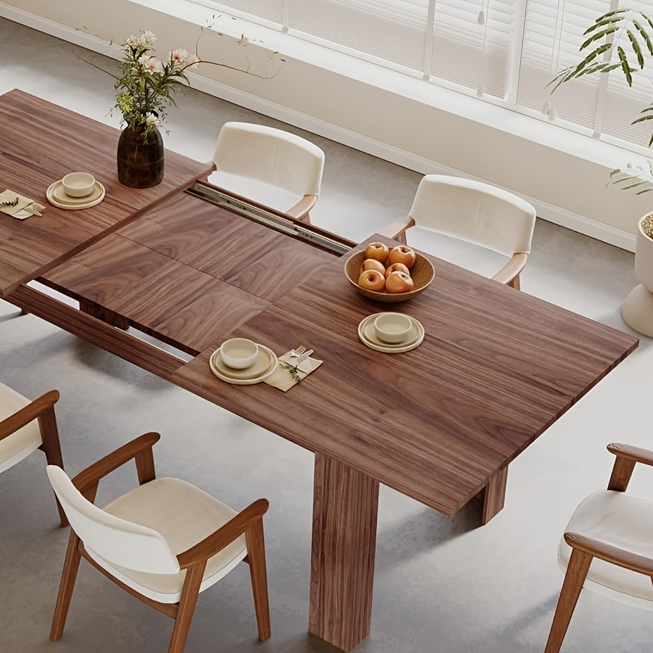 Extendable Dining Table for 6-8 People (No Chairs!) Modern  Extendable Dining Room Table with Leaf, Kitchen Dining Room Furniture for  Small Spa