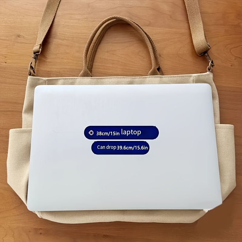 1 bolsa tote estilo japonés original, gruesa, con múltiples bolsillos, mochila, bolso casual para laptop de estudiante, bandolera cruzada sencilla