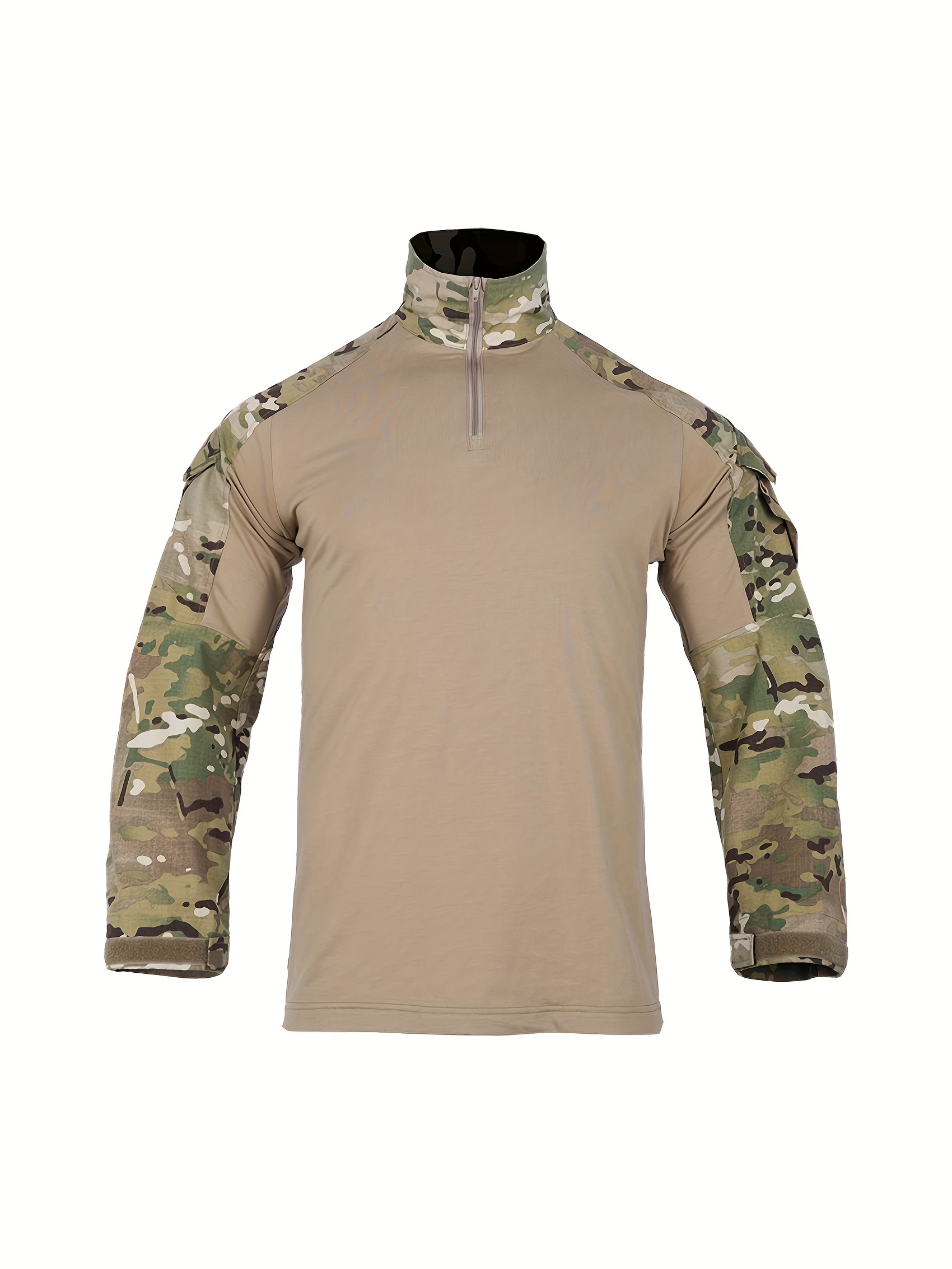 Mens Army Tactical Military Combat T-shirts Long Shirt Camouflage Shirts  Camping Hunting Clothes Climbing Fishing Men Clothing