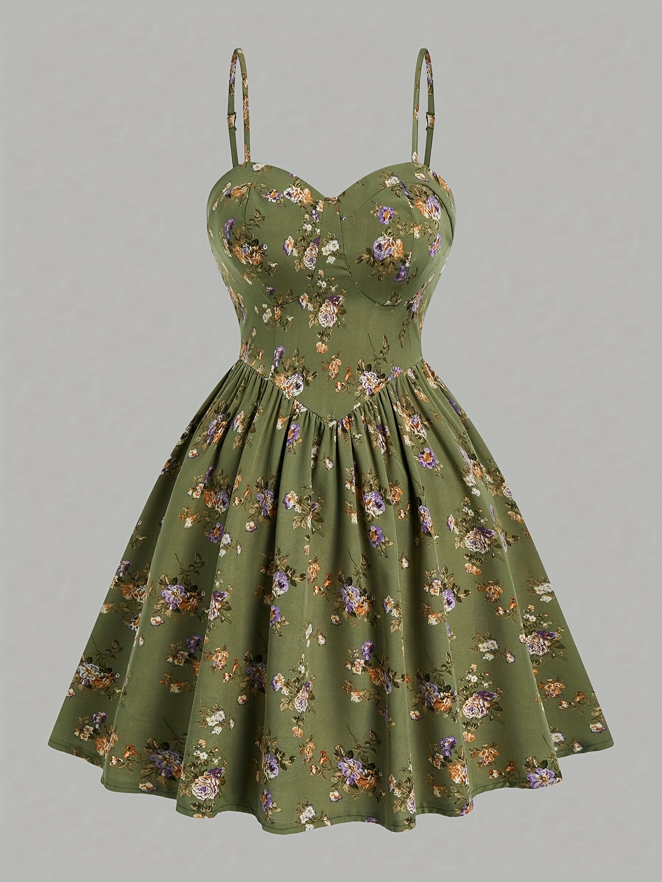 green dress with flowers sold on Temu United States