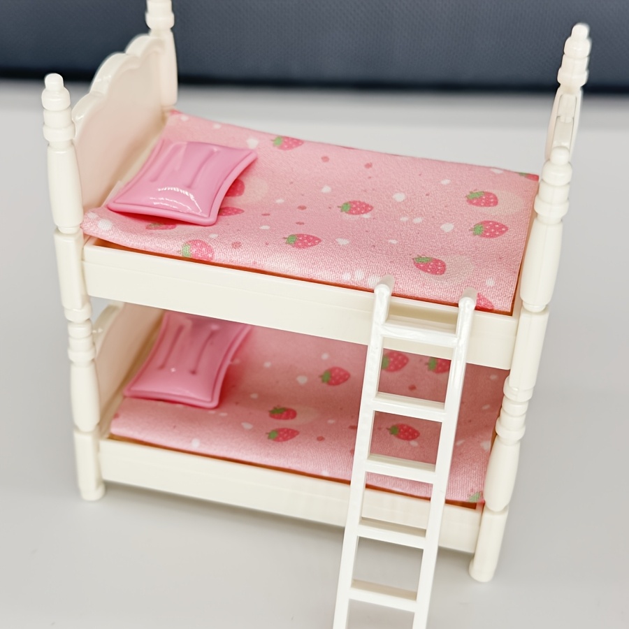Miniature Double Beds Dollhouse Miniature Bunk Bed - 4 Inch Doll House  Furniture For Home Decor 1.55 Inch RC Tires, image size:900x900