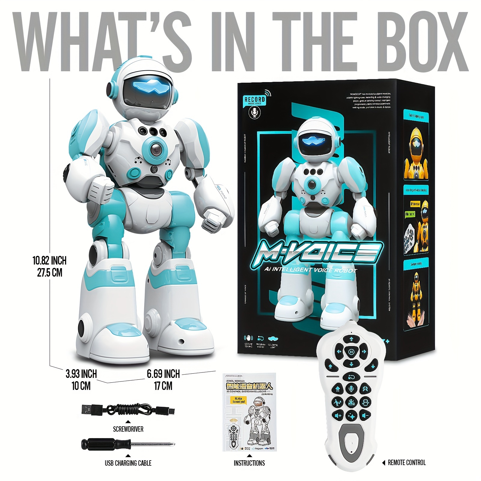 2 PCS AI Voice Control Robot Remote Control Robo Toys RC Robots With Gesture Control, LED And Voice Interactive Intelligent Warriors As Gift For Kids