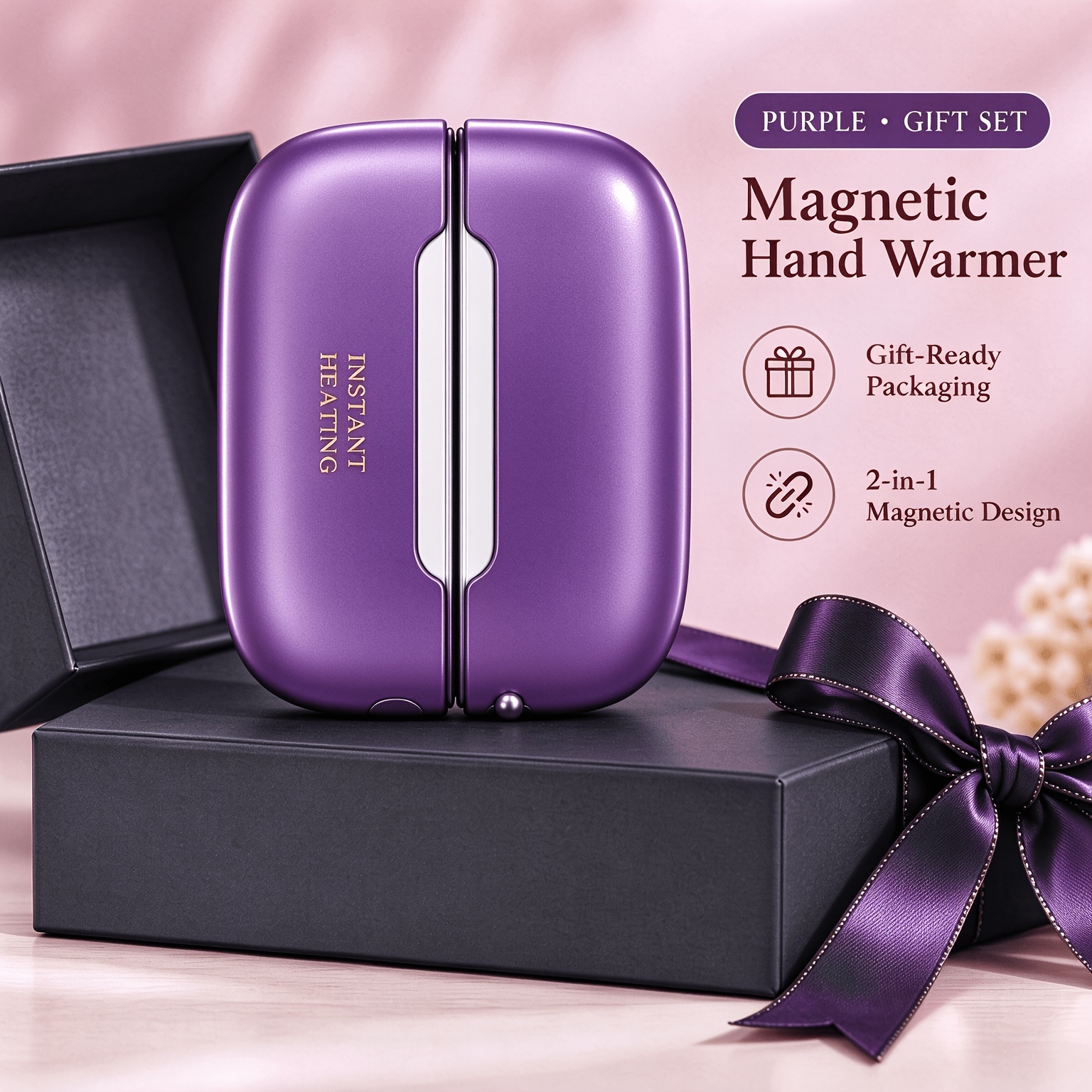 TEMU 2 Pack Magnetic Rechargeable Hand Warmers, Portable Pocket Hand Warmers With Smart Temperature Control, Long , Winter Gifts For Women