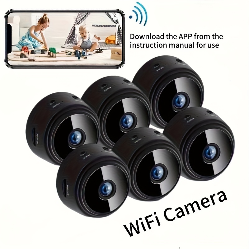 1 2 3 4 5 6  remote control monitoring camera 1080p high definition 2 4g wifi wide angle monitoring remote observation with battery 180ma used for   wifi monitoring camera