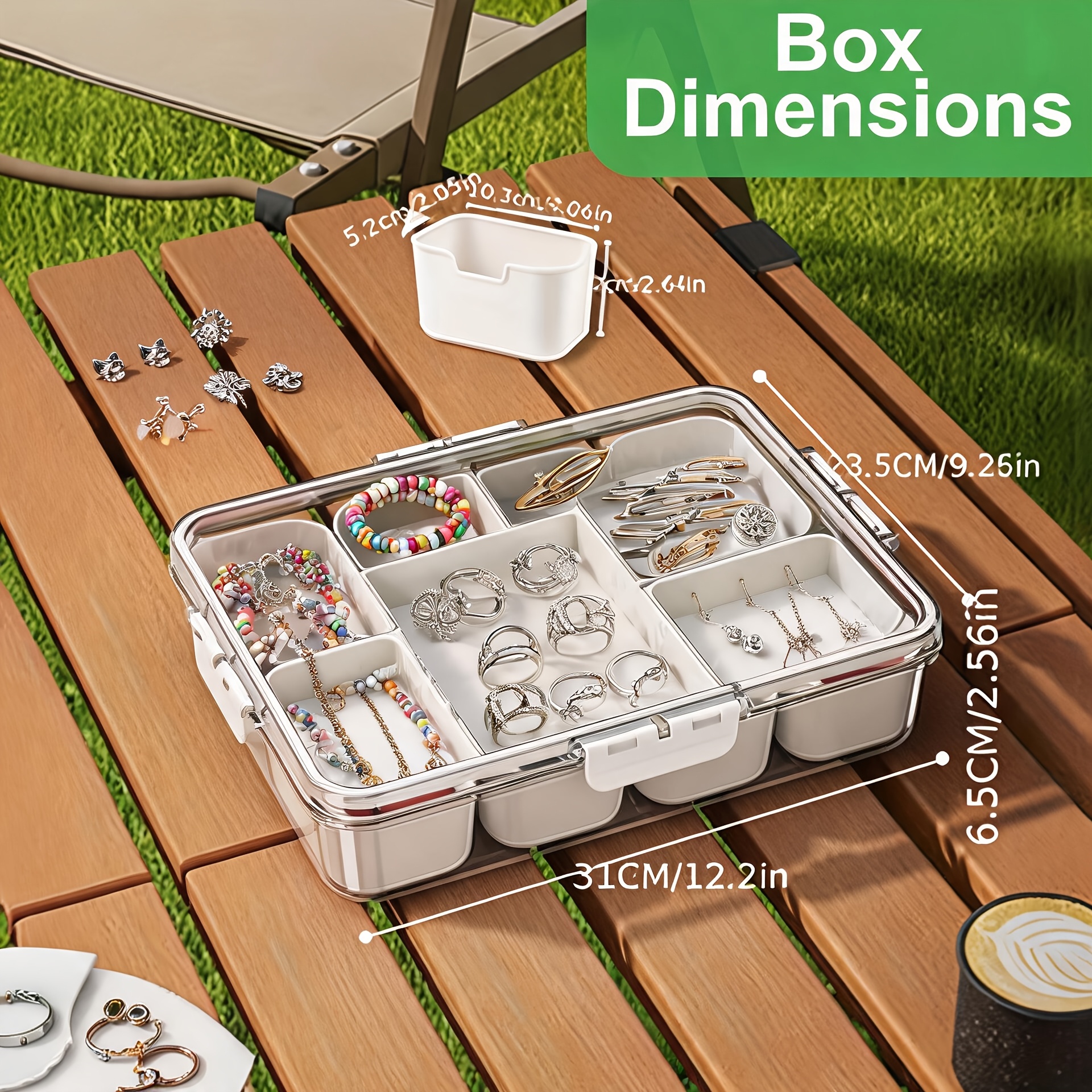 Image of 2-pack 8-grid Divided Storage Box, Portable, Easy To Clean, Stackable, Compact And Lightweight, Convenient To Carry
