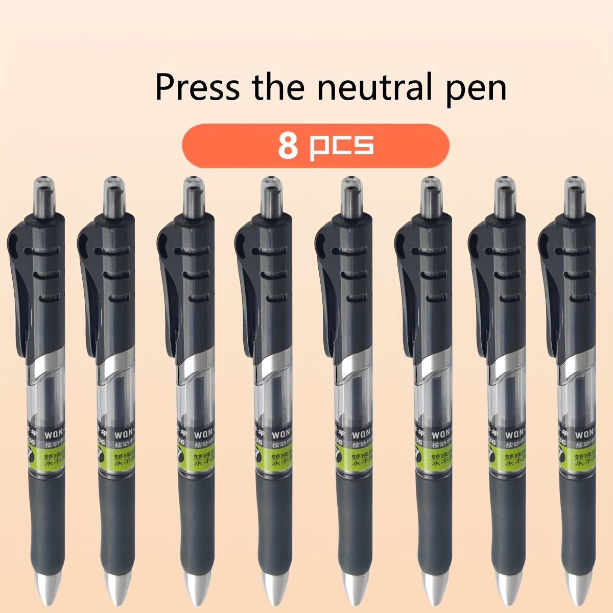 Gel Pen 4/8pc,black Pre,,0.7mm Tip Quick-drying And Long-la, With Soft Rubber Protective Cover Black Ink Special Pen For Exam,learning Stationery/office Supplie,back-to-school Sea,on