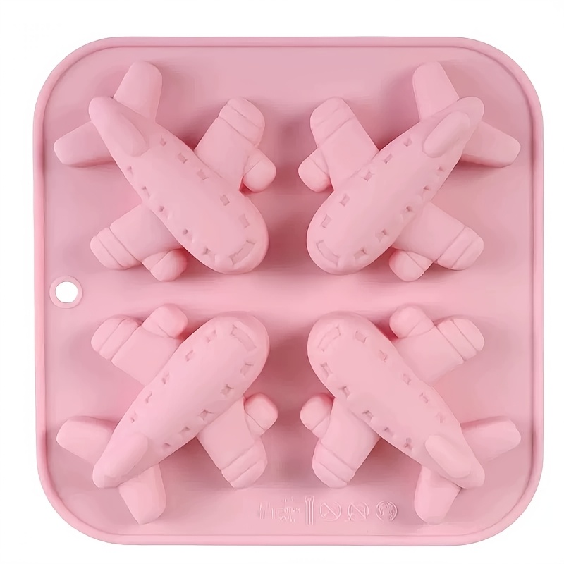 TEMU 4-cavity Airplane Silicone Mold, Epoxy Resin Mold, Handmade Plaster Mold