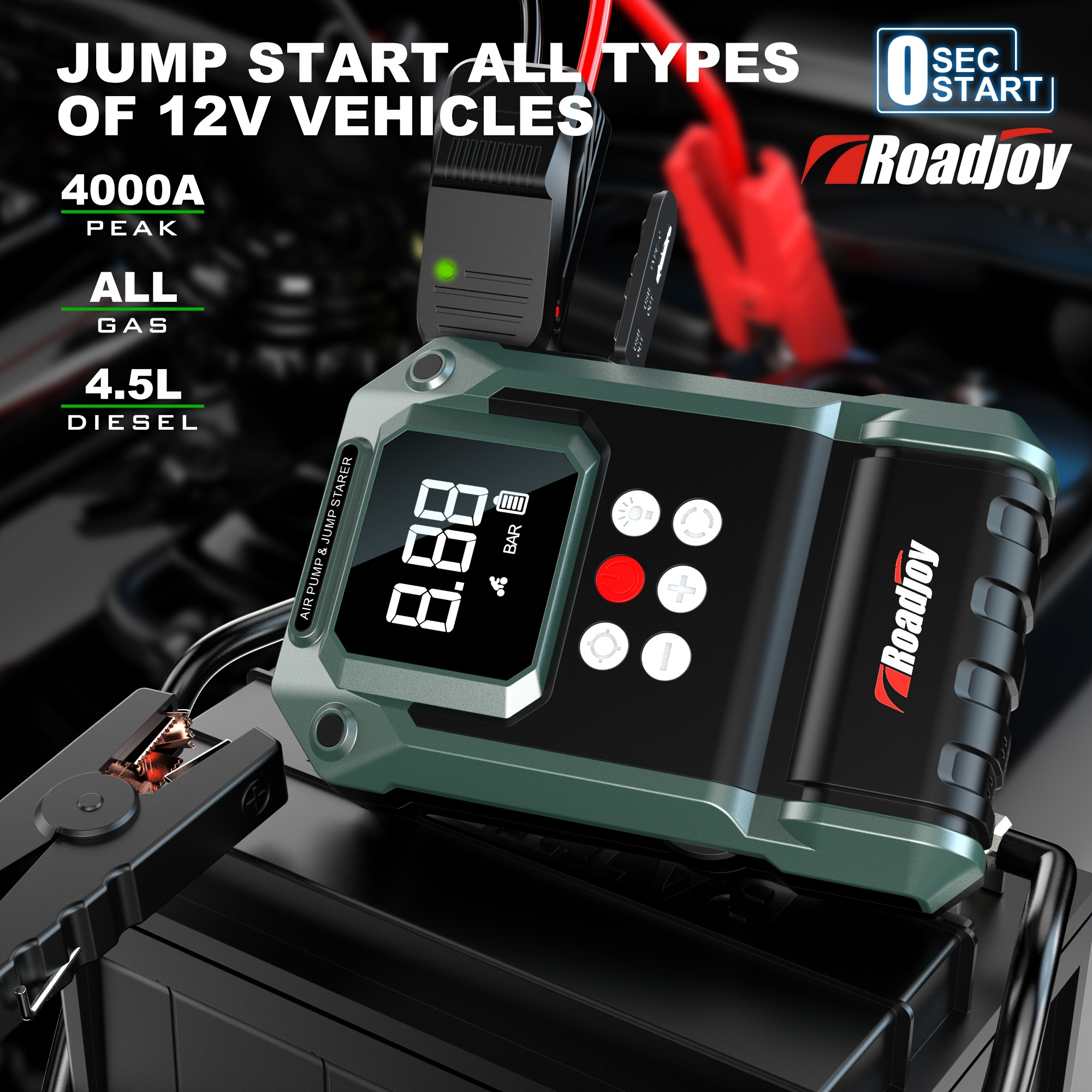 Car Battery Jump Starter With Air Compressor 160PSI And