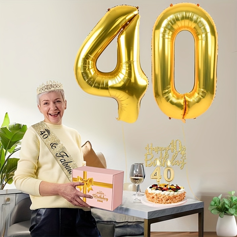 1pc 40th birthday party sash golden glitter 40 fabulous sash