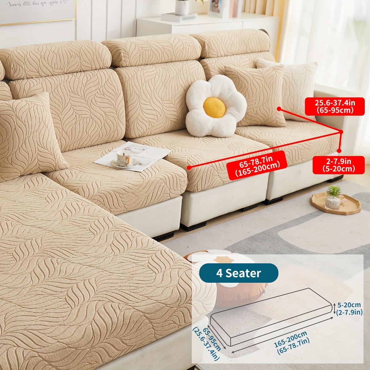 Copridivano In Ciniglia Highdi 180x260 Cm - Telo Protettivo Morbido Per Divano, Anti Graffio Gatti, Plaid Beige