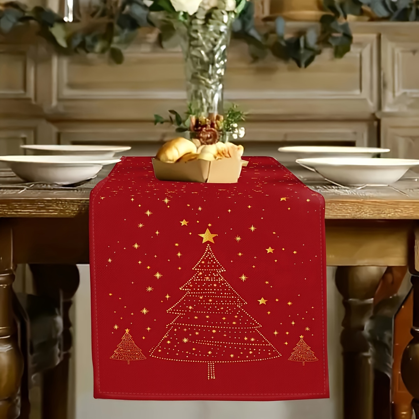 

1pc Red Table Christmas Tree And - Rectangular Table For , Kitchen, Dining , , And Decorations, 's