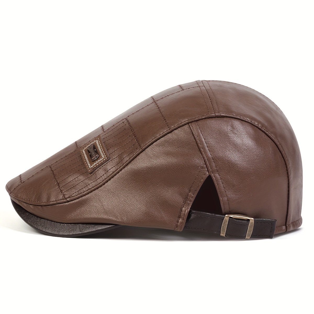 1 mens pu leather front cap fashionable beret hat outdoor - Temu