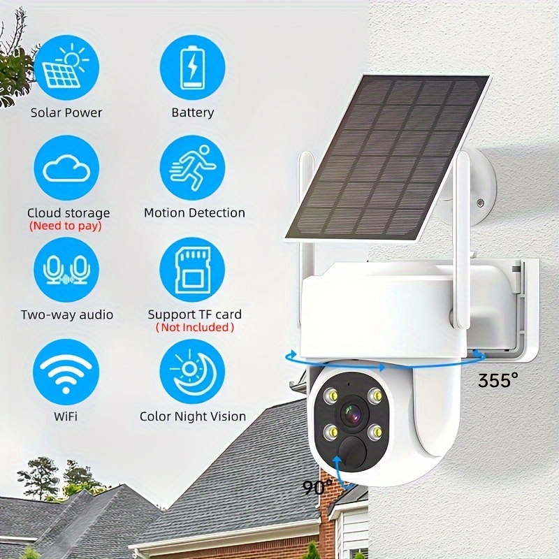 VIZIUUY Solar Security Cameras Wireless Outdoor, 2 Pack 3MP