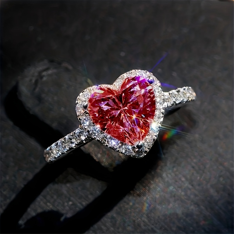 1pc heart shape womens rings sweet elegant Temu