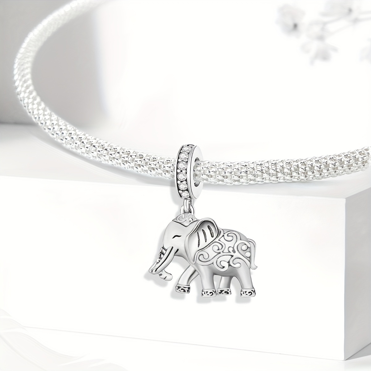 Texture Elephant DIY Pendant Bead for Women's Jewelry