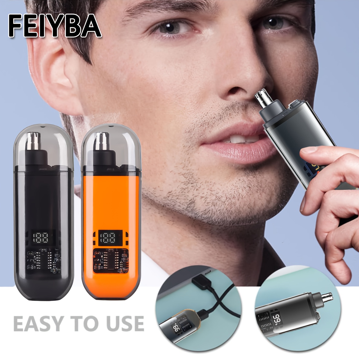 Recortador de Vello Nasal Eléctrico Compacto - Diseño Elegante, Carga USB, Apto para Todos, Dispositivo de Recorte de Vello Nasal Extremadamente Fácil de Usar