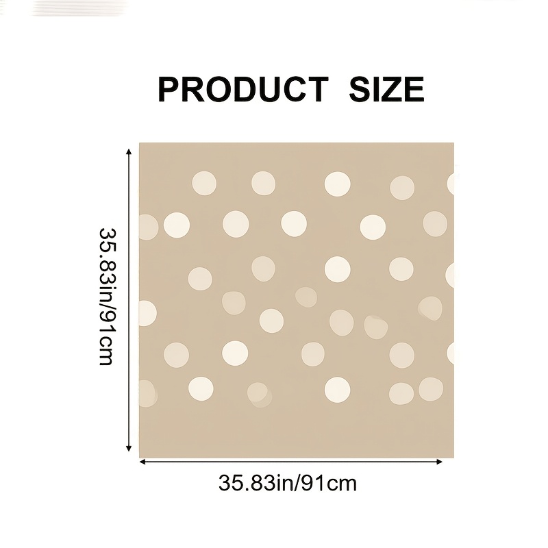 TEMU 1pc Lightweight Soft Beige Base With White Polka Dot Pattern - Square Scarf - Suitable For Daily , Shopping, Weekend Leisure, And Travel. Tied